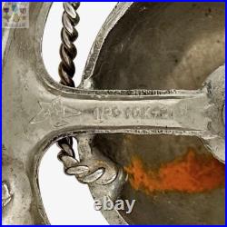 1/20 10k Gold Sterling Korean War Usmc Eagle Globe Anchor Officer Cap Insignia