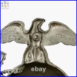 1/20 10k Gold Sterling Korean War Usmc Eagle Globe Anchor Officer Cap Insignia