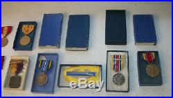 11 Military Medals WWII Korean War and a few ribbon bars