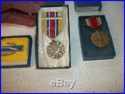 11 Military Medals WWII Korean War and a few ribbon bars