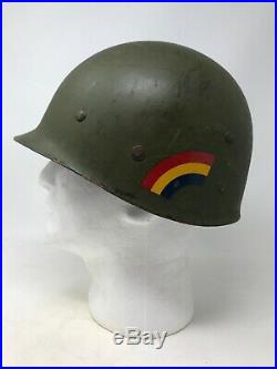 14th Infantry US Korean War Reissued WWII 1944 M1 McCord Front Seam Helmet Relic