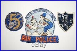 18th Fighter Bomber Wing Air Police Patch Korean War + Badge and Bullion 5 AF MP