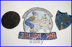 18th Fighter Bomber Wing Air Police Patch Korean War + Badge and Bullion 5 AF MP