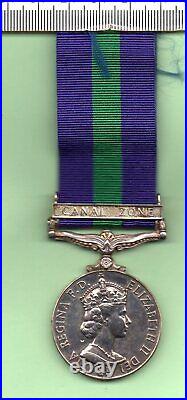 1918-1962 R. A. F. General Service Medal Canal Zone Bar Medal & Ribbon (055)