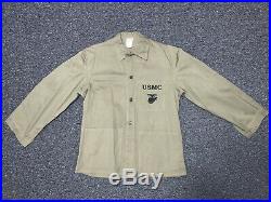 1941 ORIGINAL USMC HBT P41 Utility JACKET shirt WW2 Korean War Rare Excellent