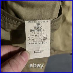 1943 Philmac Sportswear Military mackinaw Field Jacket OD Sz 36 Stock 55-C-33110