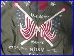 1945-46 Wwii Korean War Painted Field Jacket Hq 54 Th Tg. Sv. Gp. Us Army Vg