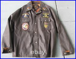 1945-50' Korean War WWII Vet Campus Jacket-Hand Painted Seabees MCB1-Can-Do BATT