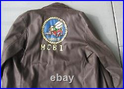 1945-50' Korean War WWII Vet Campus Jacket-Hand Painted Seabees MCB1-Can-Do BATT