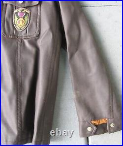 1945-50' Korean War WWII Vet Campus Jacket-Hand Painted Seabees MCB1-Can-Do BATT