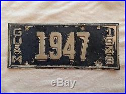 1949 Guam License Plate, Korean War Conflict, Navy, Army, Marines, Battle, WW II