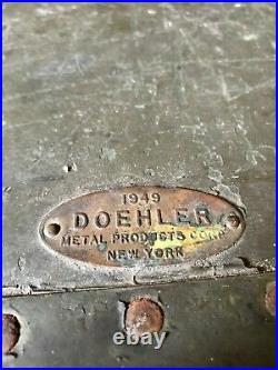 1949 Korean War Trunk Doehler Footlocker Short Steamer Trunk Flat Top