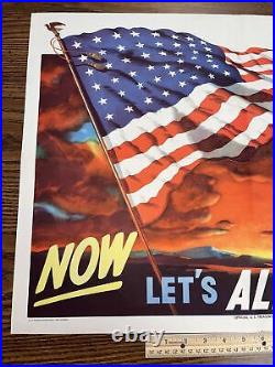 1950 Korean War 26 x 18 Official US Treasury Poster Let's Buy Bonds Garry Orr