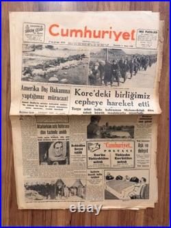 1950 Korean War Turkish Brigade Moves to Front Rare Turkish Newspaper