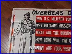 1950 Military Poster Overseas Duty Ambassadors of Democracy Korean War