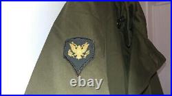 1950 US ARMY OD-7 OVERCOAT With BUTTON-IN WOOL LINER 1952 KOREAN WAR SIZE LARGE