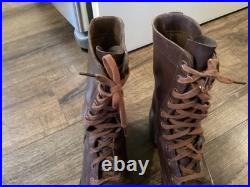 1950 US Military Leather Combat Boots Korean War Endicott Johnson