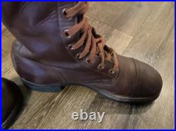 1950 US Military Leather Combat Boots Korean War Endicott Johnson
