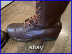 1950 US Military Leather Combat Boots Korean War Endicott Johnson