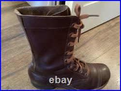 1950 US Military Leather Combat Boots Korean War Endicott Johnson