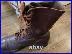 1950 US Military Leather Combat Boots Korean War Endicott Johnson