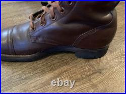 1950 US Military Leather Combat Boots Korean War Endicott Johnson