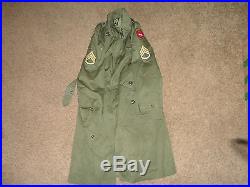 1950's KOREAN WAR Trench COAT & HEAVY WOOL Removable Liner 7th Army Division