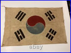 1950's South Korea, Korean War Taegeukgi Flag 33 x 15 1/2