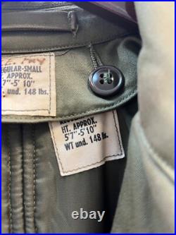 1950's US ARMY OVERCOAT TRENCH COAT 1950S KOREAN WAR ERA SIZE SMALL (BH)