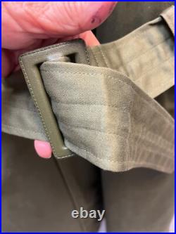 1950's US ARMY OVERCOAT TRENCH COAT 1950S KOREAN WAR ERA SIZE SMALL (BH)