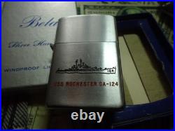 1950's US Navy Engraved USS Rochester CA-124 Korean War Beta Military Lighter