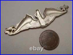 1950s-60s Balfour Sterling U. S. Submarine Officer's Badge w Dolphin Motif 10.1g