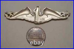 1950s-60s Balfour Sterling U. S. Submarine Officer's Badge w Dolphin Motif 10.1g