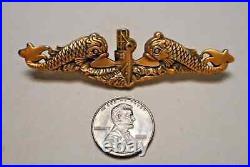 1950s-60s Balfour Sterling U. S. Submarine Officer's Badge w Dolphin Motif 10.1g