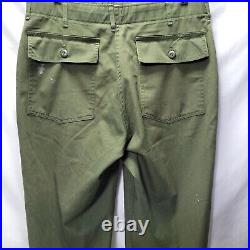 1950s/60s Vintage Trousers OG-107 Sateen 34x29 Type 1 Pants Korean War Patch