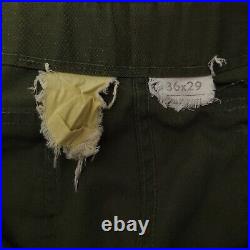 1950s/60s Vintage Trousers OG-107 Sateen 34x29 Type 1 Pants Korean War Patch