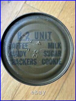 1950s B-2 unit ration Korea Korean War Crackers Candy Coffee Sugar Milk Cookie