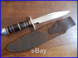1950s Korean War Era Randall Model 1-8 Knife Theater Handle Heiser Sheath
