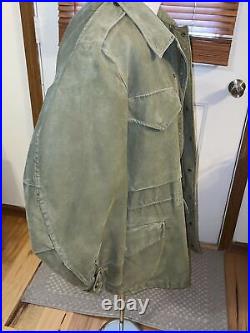 1950s Korean War m1951 US Army FIELD JACKET COAT LARGE Size FIELD WORN Patina