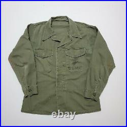 1950s USMC Korean War P53 HBT Shirt Herringbone Twill Military Marine Stencil