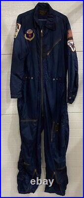 1950s Vintage US Air Force K 2-A Blue Flight Suit-Large 4925th Atomic Test Group