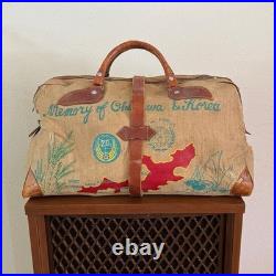 1950s Vtg Korean War Hand Painted Okinawa & Korea UN Forces Souvenir Duffel Bag 1950s Vtg Korean War Hand Painted Okinawa & Korea UN Forces Souvenir Duffel Bag