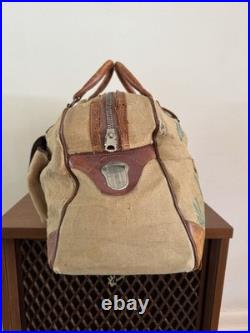 1950s Vtg Korean War Hand Painted Okinawa & Korea UN Forces Souvenir Duffel Bag