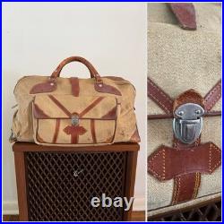 1950s Vtg Korean War Hand Painted Okinawa & Korea UN Forces Souvenir Duffel Bag