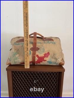 1950s Vtg Korean War Hand Painted Okinawa & Korea UN Forces Souvenir Duffel Bag 1950s Vtg Korean War Hand Painted Okinawa & Korea UN Forces Souvenir Duffel Bag