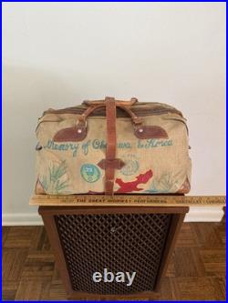 1950s Vtg Korean War Hand Painted Okinawa & Korea UN Forces Souvenir Duffel Bag 1950s Vtg Korean War Hand Painted Okinawa & Korea UN Forces Souvenir Duffel Bag