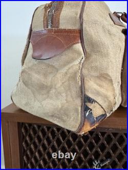 1950s Vtg Korean War Hand Painted Okinawa & Korea UN Forces Souvenir Duffel Bag