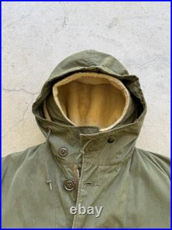 1950s Vtg M-1947 USAF Overcoat Parka with Frieze Liner sz Medium 50s Hood Military