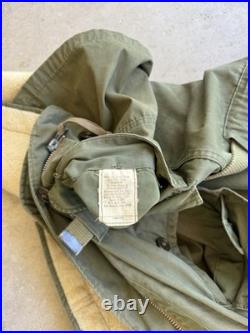 1950s Vtg M-1947 USAF Overcoat Parka with Frieze Liner sz Medium 50s Hood Military
