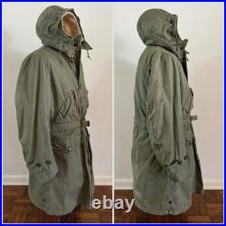 1950s Vtg M-1947 USAF Overcoat Parka with Frieze Liner sz Medium 50s Hood Military